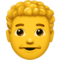 Man- Curly Hair emoji on Apple